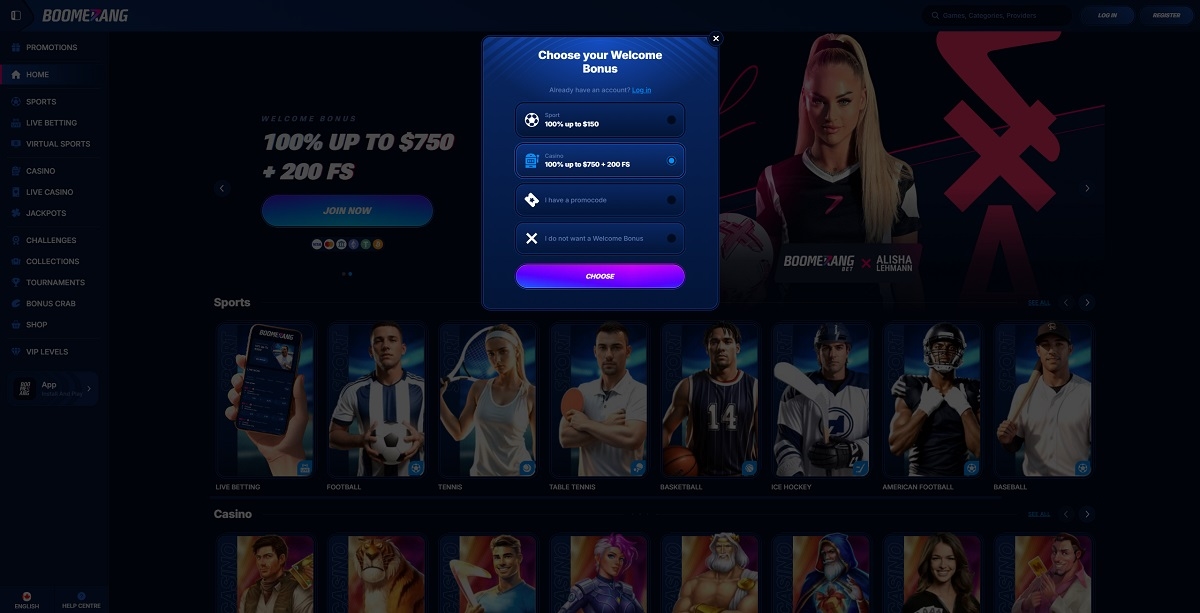 Boomerangbet Καζίνο: Μάθετε για το No Deposit Bonus